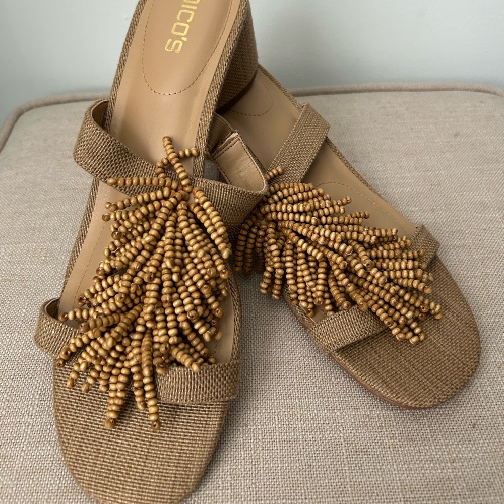 Chico's Women's Brown Beaded Sandals